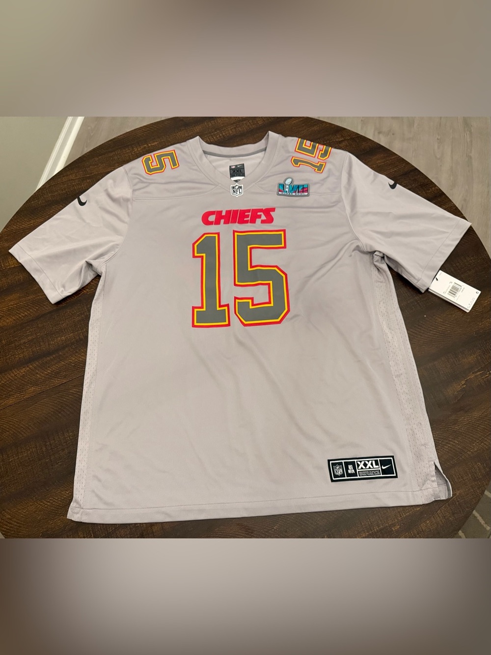 NWT NFL Kansas City Chiefs Super Bowl 52 Mahomes #15 Nike On Field Jersey-XXL